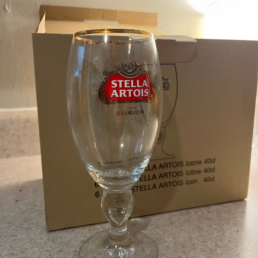 Gold Rimmed Beer Glass